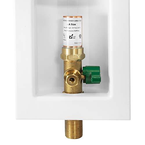 EFIELD Sweat Pre-assembled Ice Maker Outlet Box,1/2-Inch Sweat with Installed 1/4-Turn Ball Valve, White Outlet Box Ice Maker Sweat Inlet *