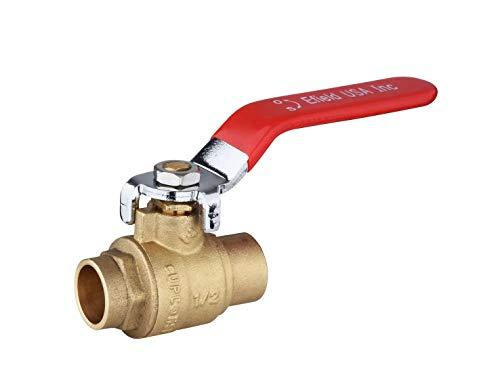 EFIELD Sweat Brass Full Port Shut-off Ball Valve, 600 WOG (Water, Oil and Gas),Female Sweat Solder Connector SWTxSWT, Lead Free Brass Ball Valves Sweat Valve 1/2"