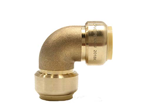 EFIELD Höger 1/2 Inch Elbow Push-Fit Fitting to Connect Pex, Copper, CPVC, No-Lead Brass