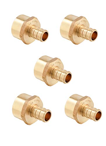 EFIELD PEX FEMALE NPT THREADED ADAPTER BRASS CRIMP FITTINGS LEAD FREE BRASS - 5PIECES Crimp Fittings & Valves Female Threaded Adapter