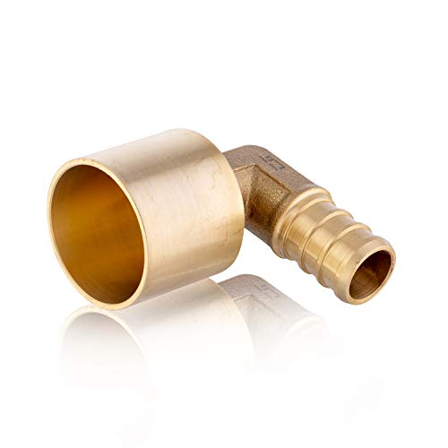 (Pack of 5) EFIELD PEX 1/2" x 3/4" Female Sweat Elbow Copper Adapter (Over Copper Tube) Brass Fitting No Lead-5 Pieces Crimp Fittings & Valves Female Sweat Copper Pipe Elbow