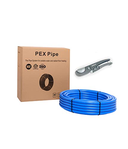 EFIELD Pex Pipe/Tubing (NSF Certified) Blue Color 3/4 InchX 100 Ft Length For Potable Water-Plumbing Application with A Pipe Cutter