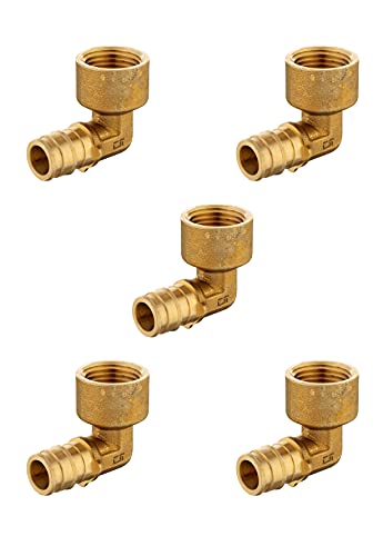 (Pack of 2) EFIELD Pex A Expansion Fitting 1/2"x 1/2" Female Elbow,F1960 Lead Free Brass-2 Pieces Pex-A Expansion Fittings Female Threaded Elbow