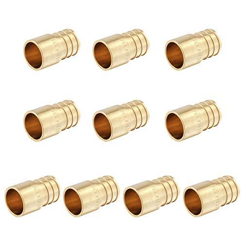 (Pack of 5) EFIELD PEX 3/4" x 1/2" Female Sweat Copper Adapter Brass Fitting No Lead-5 Pieces Crimp Fittings & Valves Female Sweat Copper Pipe Adapter
