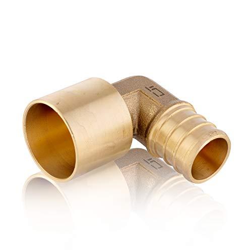 (Pack of 5)EFIELD PEX 3/4" x 3/4" Female Sweat 90 Degree Elbow Copper Adaptor (Over Copper Tube)Brass Crimp Fitting Lead Free-5 Pieces Crimp Fittings & Valves Female Sweat Copper Pipe Elbow
