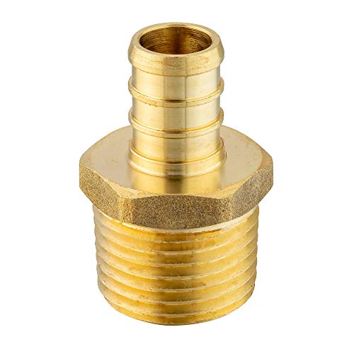 (Pack of 20) EFIELD PEX 1/2 Inch x 1/2 INCH NPT Male Adaptors Brass Crimp Fittings (NO LEAD, Lead Free 20 Pieces Crimp Fittings & Valves Male Threaded Adapter