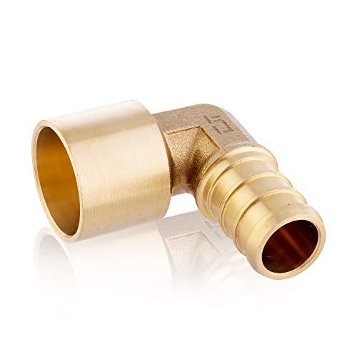 (Pack of 10)EFIELD PEX 1/2" x 1/2" Female Sweat 90 Degree Elbow Copper Adapter（Over CopperTube）Brass Crimp Fitting Lead Free-10 Pieces Crimp Fittings & Valves Female Sweat Copper Pipe Elbow