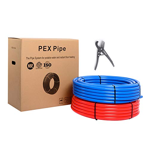 EFIELD PEX Pipe/Tubing (NSF Certified) BLUE&RED 3/4 inch 2X 300ft Rolls 600FT Length For Potable Water with Free Pipe Cutter