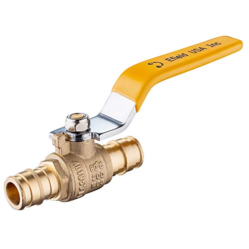 EFIELD 3/4 Inch Brass Ball Valve For Pex-A Pipe, F1960 Expansion Type Only For Pex-A Pipe,Yellow Handle No Lead Brass UPC Certified Pex-A Expansion Fittings Pex-A Ball Valve