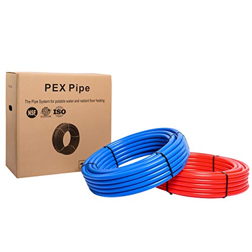 EFIELD PEX Pipe/Tubing (NSF Certified) BLUE&RED 1/2 inch 2X 300ft Rolls 600FT Length For Potable Water with Free Pipe Cutter