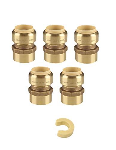 EFIELD Push Fit X 3/4" Female Adapters Push-to-Connect, Copper, CPVC Pipe Push-fit Fittings Female Threaded Adapter