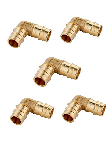 (Pack of 5) EFIELD Pex A Expansion Fitting 1/2"x 1/2" Elbow,F1960 Lead Free Brass-5 Pieces Pex-A Expansion Fittings Elbow