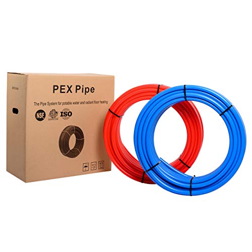 EFIELD Pex Pipe/Tubing(NSF Certified) Blue &Red 3/4-Inch 2 x75ft（ 150ft ）Length For Potable Water And For Hot/Cold Water-Plumbing Applications With A Pipe Cutter