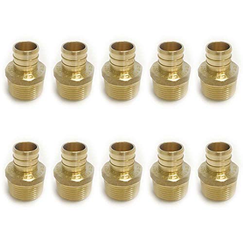 (Pack of 10) EFIELD PEX 3/4 INCH x 3/4 INCH NPT MALE ADAPTER BRASS CRIMP FITTING(NO LEAD) Crimp Fittings & Valves Male Threaded Adapter