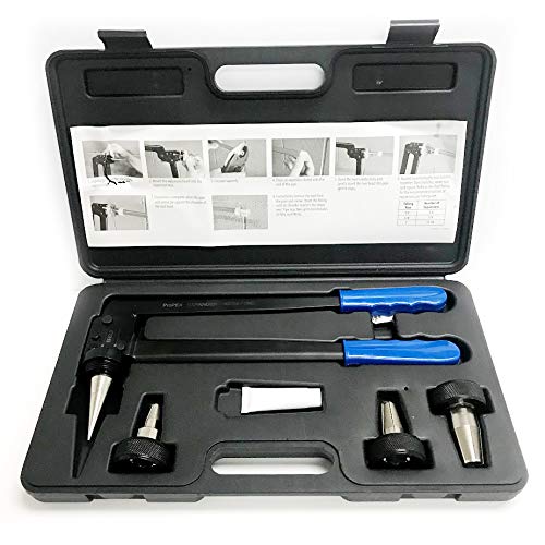 EFIELD PEX A PIPE EXPANSION TOOL KIT - TUBE EXPANDER KIT - INCLUDES 1/2INCH, 3/4INCH. AND 1INCH EXPANDER HEADS (Expansion Tool Kit Tube Expander Kit with 1/2", 3/4", and 1" Expander Heads) Plumbing Tool Pex-a expansion