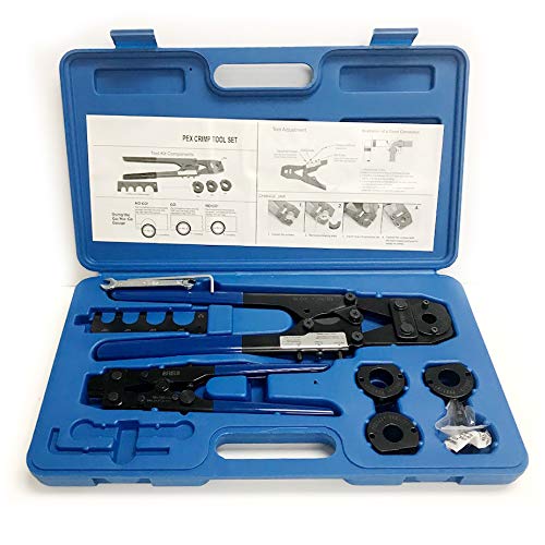 EFIELD PEX CRIMPING TOOL KIT - 3/8INCH, 1/2INCH, 5/8 INCH AND 3/4INCH- WITH DECRIMPER &Gauge - Meets F1807 Standards Plumbing Tool Pex-b - Crimp Tool & Kit