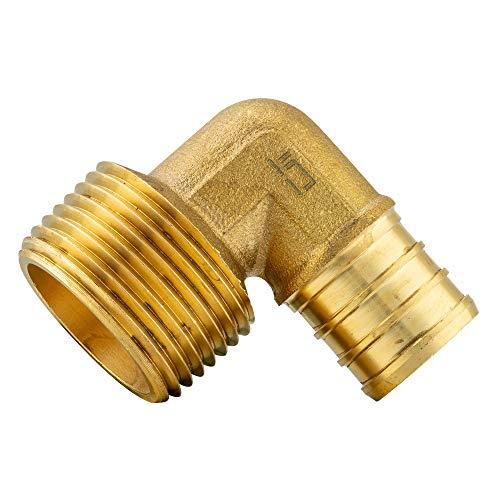(Pack of 5) Efield PEX 3/4"x3/4" MALE THREADED NPT ELBOW BRASS CRIMP FITTINGS - LEAD FREE 5 PIECES Crimp Fittings & Valves Male Threaded Elbow