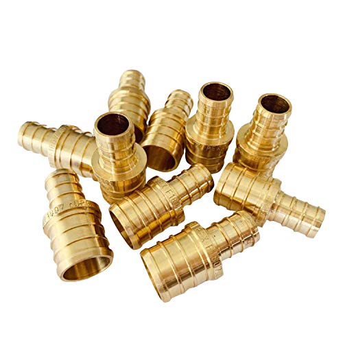 (Pack of 10) EFIELD PEX 1/2INCHx3/4 INCH REDUCING COUPLING BRASS CRIMP FITTING(NO LEAD) -10PCS Crimp Fittings & Valves Coupling