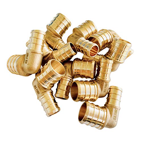 (Pack of 5) EFIELD 3/4" PEX X 1/2" PEX REDUCING ELBOW BRASS CRIMP FITTINGS, LEAD FREE-5 PIECES Crimp Fittings & Valves Elbow