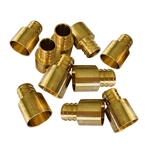 (Pack of 10) EFIELD PEX 1/2" x 1/2" Female Sweat Copper Adapter (Over Copper Tube) Brass Fitting Lead Free-10 Pieces Crimp Fittings & Valves Female Sweat Copper Pipe Adapter