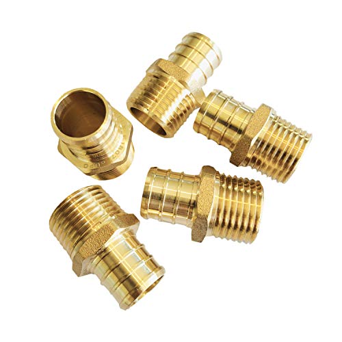 EFIELD PEX 3/4 INCH x 1/2 INCH NPT MALE ADAPTER BRASS CRIMP FITTING(NO LEAD) Crimp Fittings & Valves Male Threaded Adapter
